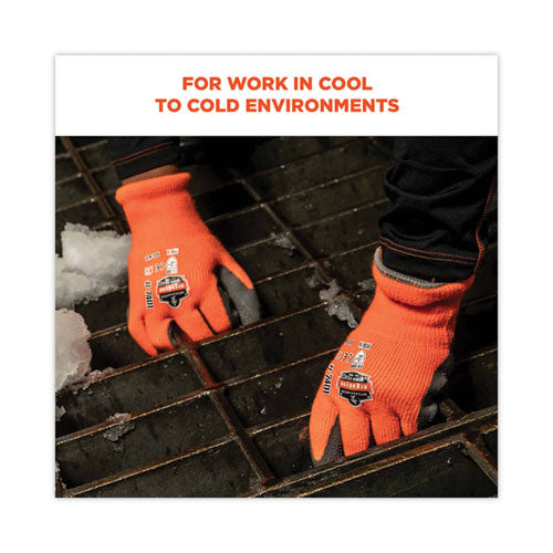 Ergodyne Proflex 7401 Coated Lightweight Winter Gloves Orange X-large Pair