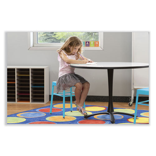 Safco Steel Guestbistro Stool Backless Supports Up To 250 Lb 18" High Babyblue Seat Babyblue Base