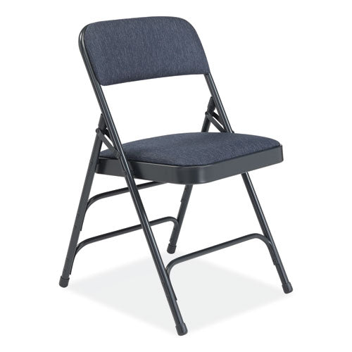 NPS 2300 Series Deluxe Fabric Upholstered Triple Brace Folding Chair Supports 500 Lb Imperial Blue 4/ct Ships In 1-3 Bus Days