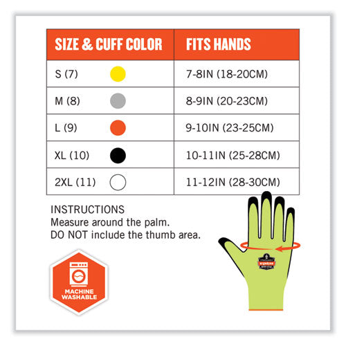 Ergodyne Proflex 7022-case Ansi A2 Coated Cr Gloves Dsx Lime 2x-large 144 Pairs/Case