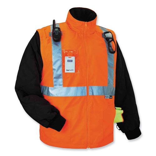 Ergodyne Glowear 8287 Class 2 Hi-vis Jacket With Removable Sleeves 4x-large Orange