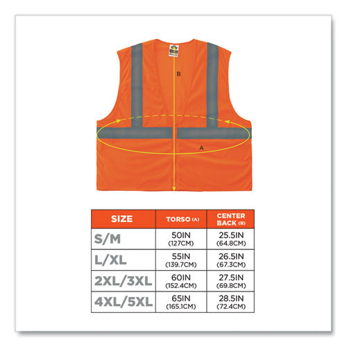 Ergodyne Glowear 8205z Class 2 Super Economy Mesh Vest Polyester Orange 4x-large/5x-large