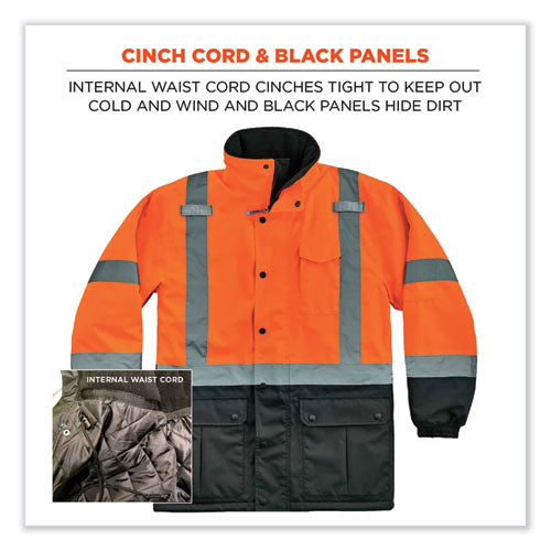 Ergodyne Glowear 8384 Class 3 Hi-vis Quilted Thermal Parka 4x-large Orange