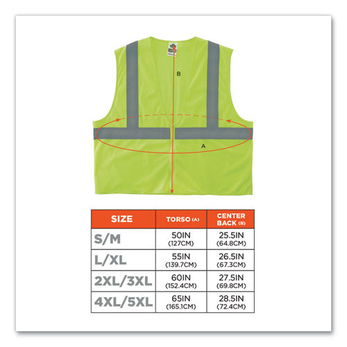 Ergodyne Glowear 8205z Class 2 Super Economy Mesh Vest Polyester Lime 4x-large/5x-large