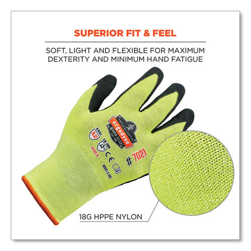 Ergodyne Proflex 7021 Hi-vis Nitrile-coated Cr Gloves Lime Medium Pair