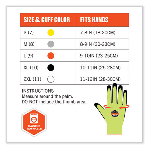 Ergodyne Proflex 7021 Hi-vis Nitrile-coated Cr Gloves Lime Medium Pair