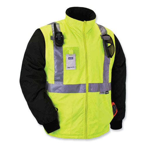 Ergodyne Glowear 8287 Class 2 Hi-vis Jacket With Removable Sleeves Medium Lime