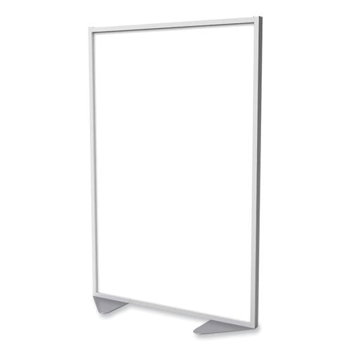 Ghent Floor Partition With Aluminum Frame 48.06x2.04x53.86 White