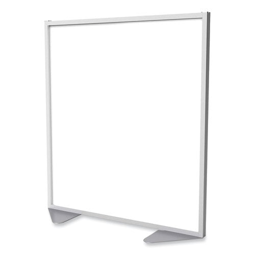 Ghent Floor Partition With Aluminum Frame 48.06x2.04x53.86 White