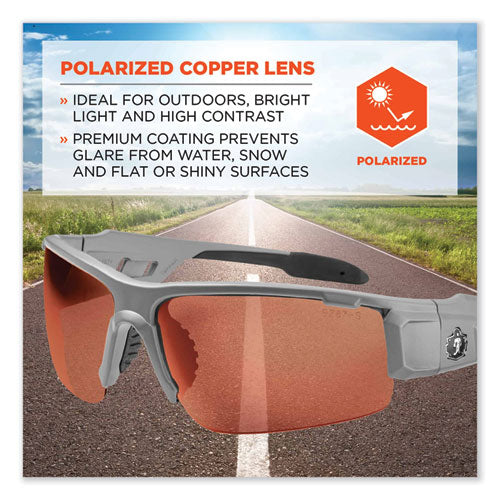 Ergodyne Skullerz Dagr Safety Glasses Kryptek Highlander Nylon Impact Frame Polrizd Copper Polycarb Lens