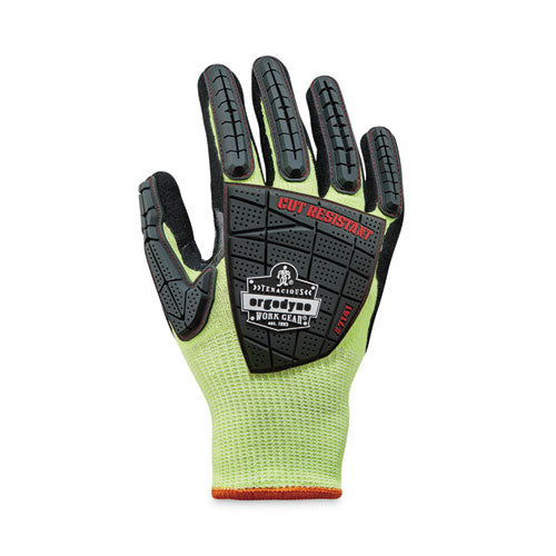 Ergodyne Proflex 7141 Ansi A4 Dir Nitrile-coated Cr Gloves Lime Large 72 Pairs/pack