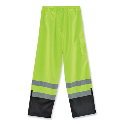 Ergodyne Glowear 8915bk Class E Hi-vis Rain Pants Black Bottom 2x-large Lime