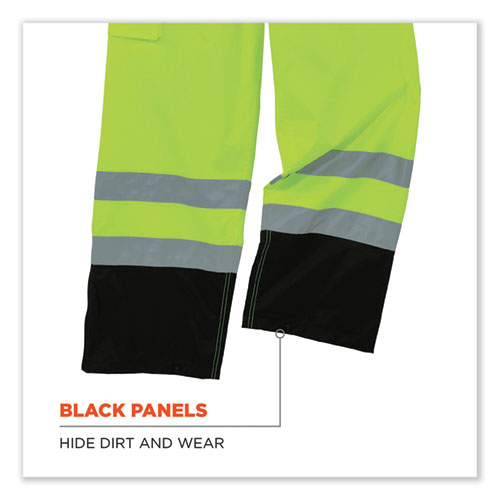 Ergodyne Glowear 8915bk Class E Hi-vis Rain Pants Black Bottom 2x-large Lime