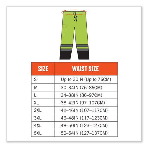 Ergodyne Glowear 8915bk Class E Hi-vis Rain Pants Black Bottom 2x-large Lime