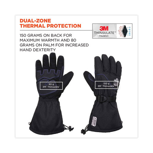 Ergodyne Proflex 825wp Thermal Waterproof Winter Work Gloves Black Medium Pair