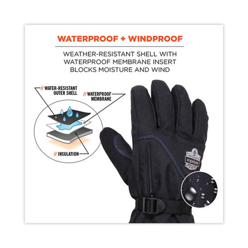 Ergodyne Proflex 825wp Thermal Waterproof Winter Work Gloves Black Medium Pair