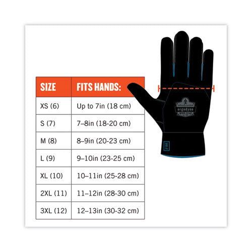 Ergodyne Proflex 7401 Coated Lightweight Winter Gloves Orange Large 144 Pairs