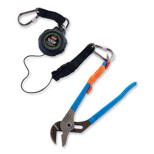 Ergodyne Squids 3000 Retractable Tool Lanyard With Carabiner Anchor 1 Lb Working Capacity 48" Black