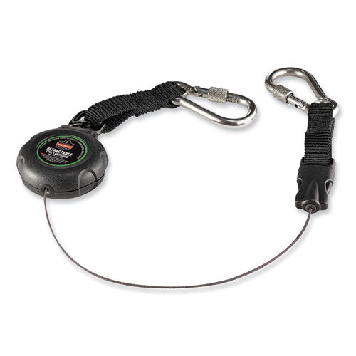 Ergodyne Squids 3000 Retractable Tool Lanyard With Carabiner Anchor 1 Lb Working Capacity 48" Black