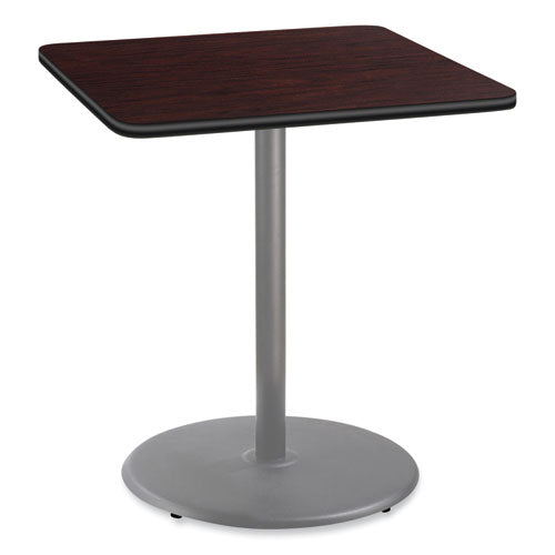 NPS Cafe Table 36wx36dx42h Square Top/round Base Gray Nebula Top Black Base