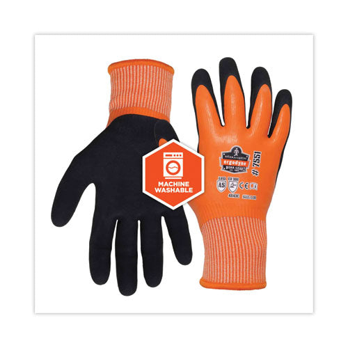 Ergodyne Proflex 7551 Ansi A5 Coated Waterproof Cr Gloves Orange Large Pair