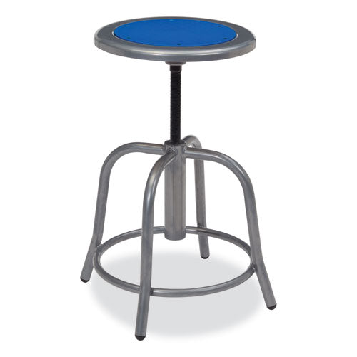 NPS 6800 Series Height Adj Metal Seat Stool Supports 300 Lb 18"-24" Seat Ht Persian Blue Seat/gray Base Ships In 1-3 Bus Days