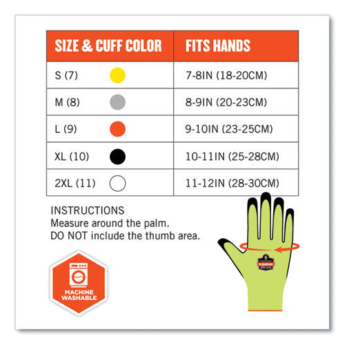 Ergodyne Proflex 7021-case Hi-vis Nitrile Coated Cr Gloves Lime Medium 144 Pairs/Case