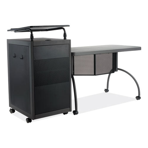 Oklahoma Sound Teacher's Workpod Desk And Lectern Kit 68"x24"x41" Charcoal Gray
