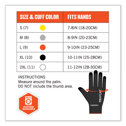 Ergodyne Proflex 7001-case Nitrile Coated Gloves Black Medium 144 Pairs/Case