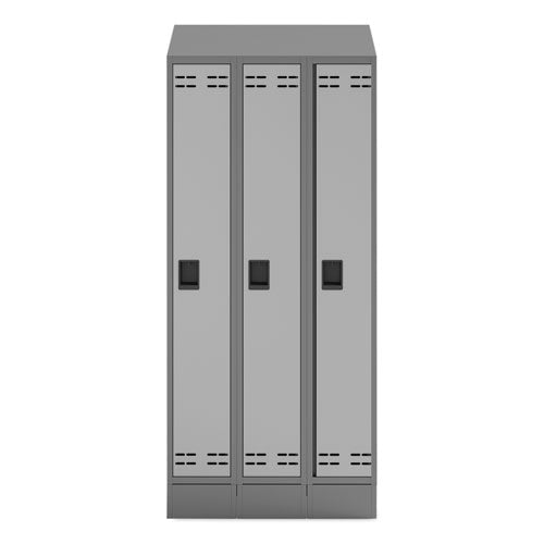 Safco Triple Continuous Metal Locker Base Addition 35wx16dx5.75h Gray