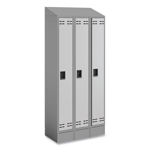 Safco Triple Continuous Metal Locker Base Addition 35wx16dx5.75h Gray