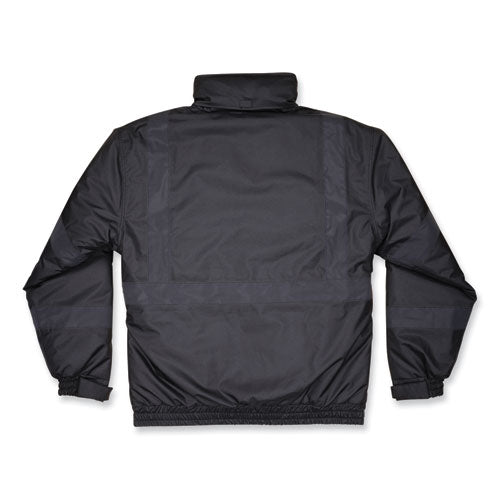 Ergodyne Glowear 8377ev Non-certified Hi-vis Quilted Bomber Jacket Black X-large