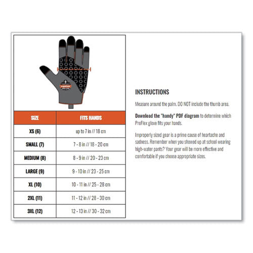 Ergodyne Proflex 910 Half-finger Impact Gloves + Wrist Support Black Small Pair