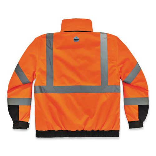 Ergodyne Glowear 8381 Class 3 Hi-vis 4-in-1 Quilted Bomber Jacket Orange 4x-large