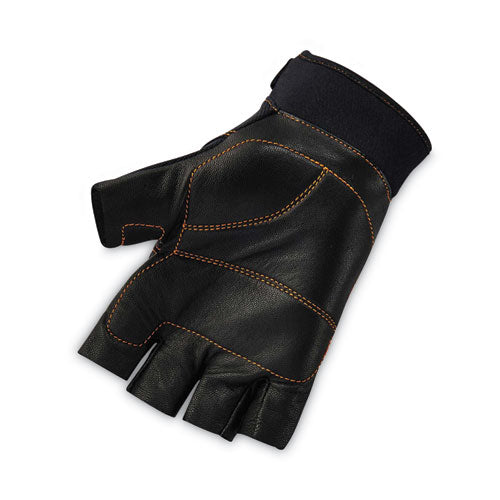 Ergodyne Proflex 901 Half-finger Leather Impact Gloves Black 2x-large Pair