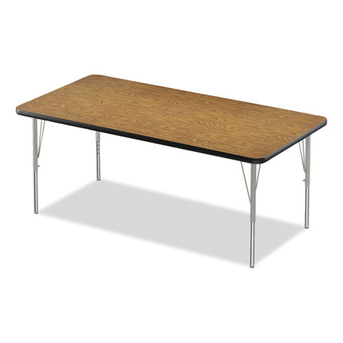 Correll Adjustable Activity Table Rectangular 60"x30"x19" To 29" Med Oak Top Black Legs 4/pallet