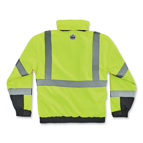 Ergodyne Glowear 8381 Class 3 Hi-vis 4-in-1 Quilted Bomber Jacket Lime Large