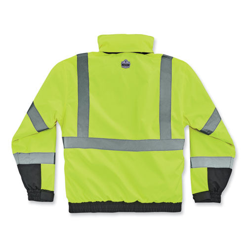 Ergodyne Glowear 8381 Class 3 Hi-vis 4-in-1 Quilted Bomber Jacket Lime 2x-large