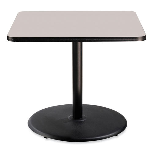 NPS Cafe Table 36wx36dx30h Square Top/round Base Gray Nebula Top Black Base