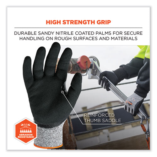 Ergodyne Proflex 7031-case Ansi A3 Nitrile-coated Cr Gloves Gray 2x-large 144 Pairs/Case