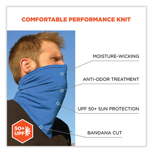 Ergodyne Chill-its 6482 Cooling Neck Gaiter Bandana Pocket Kit Polyester/spandex Large/x-large Blue