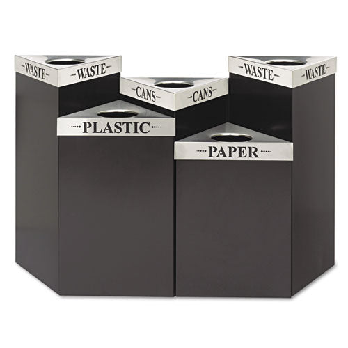 Safco Trifecta Waste Receptacle Lid Laser Cut "waste" Inscription 20wx20dx3h Stainless Steel