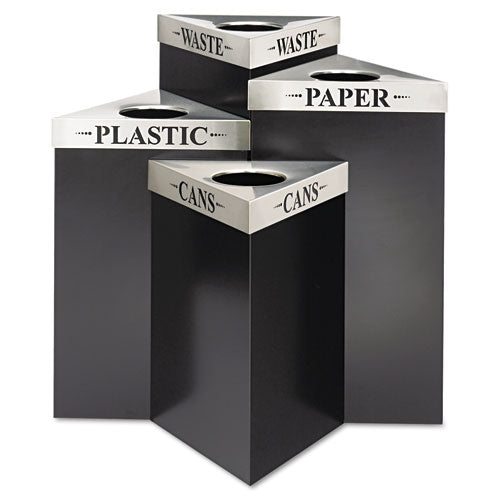 Safco Trifecta Waste Receptacle Lid Laser Cut "waste" Inscription 20wx20dx3h Stainless Steel