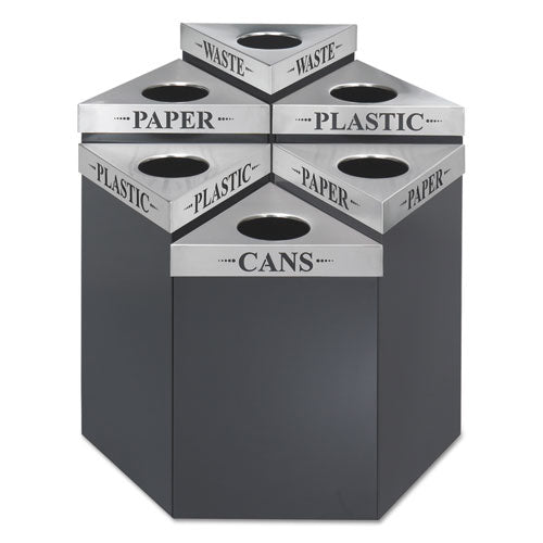 Safco Trifecta Waste Receptacle Lid Laser Cut "waste" Inscription 20wx20dx3h Stainless Steel