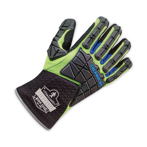 Ergodyne Proflex 925wp Performance Dorsal Impact-reducing Thermal Waterprf Gloves Black/lime Small Pair