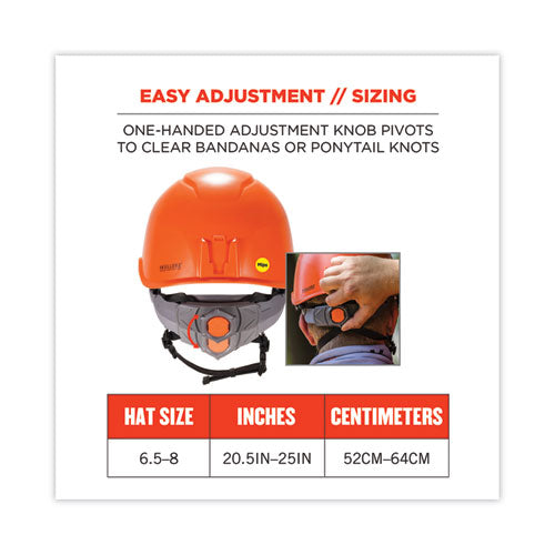 Ergodyne Skullerz 8975-mips Class C Safety Helmet With  Mips Elevate Ratchet Suspension Orange