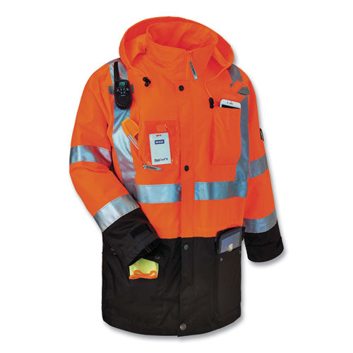 Ergodyne Glowear 8386 Class 3 Hi-vis Outer Shell Jacket Polyester 4x-large Orange