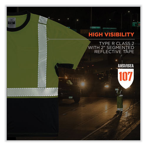 Ergodyne Glowear 8283bk Class 2 Lightweight Performance Hi-vis T-shirt Polyester 5x-large Lime