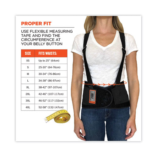 Ergodyne Proflex 100 Economy Spandex Back Support Brace 2x-large 42" To 46" Waist Black