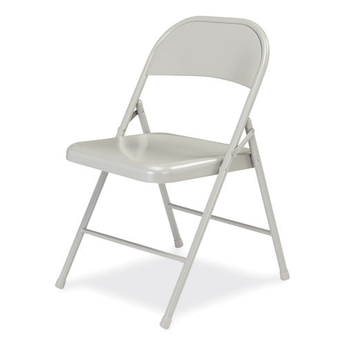 BASICS By NPS 900 Series All-steel Folding Chair Supports 250 Lb 17.75" Seat Height Gray Seat/back/base 4/ctships In 1-3 Business Days